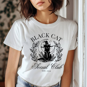 Black Cat Social Klubb Halloween T Shirt