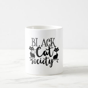 Black Cat Society Funny Halloween Cute Kaffemugg
