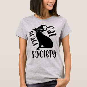 Black Cat Society, Halloween Womens T Shirt