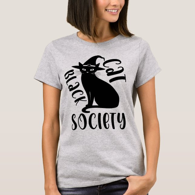 Black Cat Society, Halloween Womens T Shirt (Framsida)