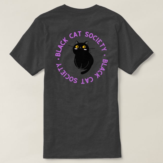 Black Cat Society - Lila T Shirt (Design baksida)