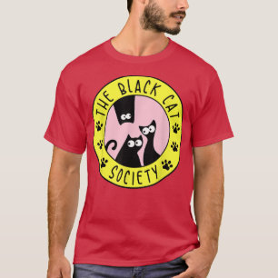 Black Cat Society Lund Lover Gults Rosa T Shirt