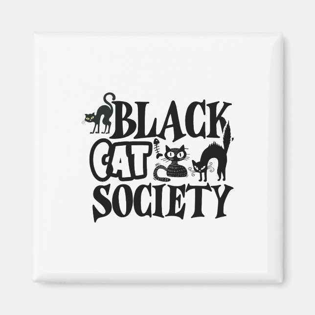 Black Cat Society Magnet (Framsidan)
