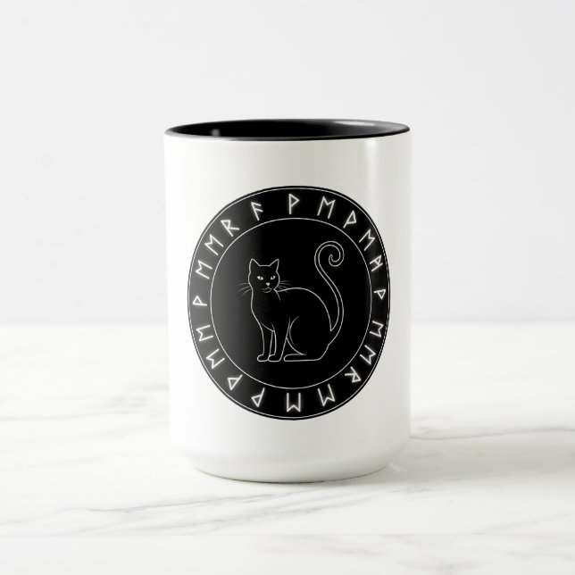 Black Cat Spell Halloween Mugg (Center)