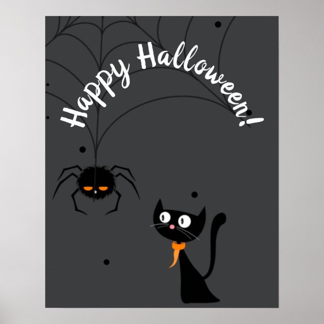 Black Cat & Spider Halloween Poster (Framsidan)