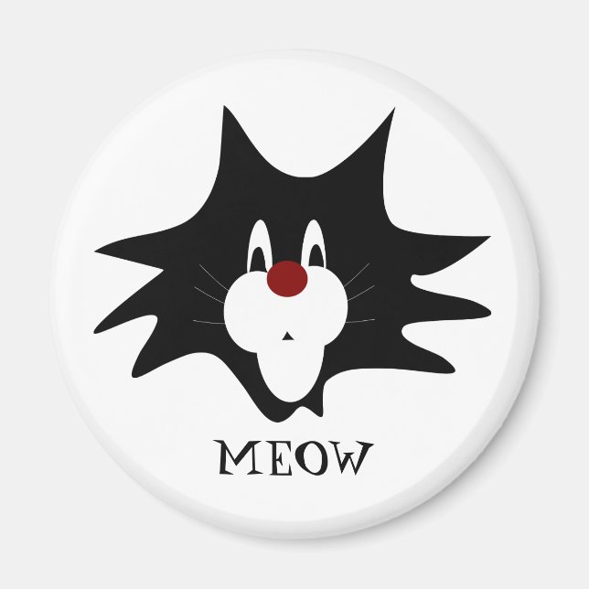 Black Cat Splat Magnet (Framsidan)