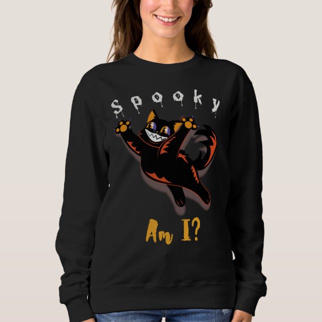 Black Cat Spooky är jag Halloween T Shirt (Framsida)