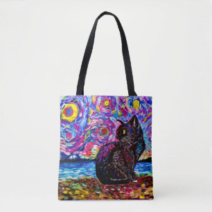 Black Cat Starry Night Tygkasse