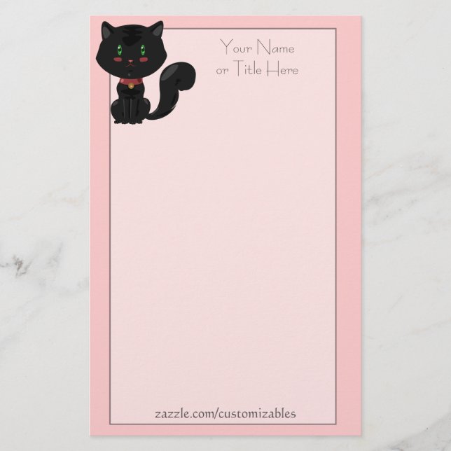 Black Cat Stationery Brevpapper (Framsida)