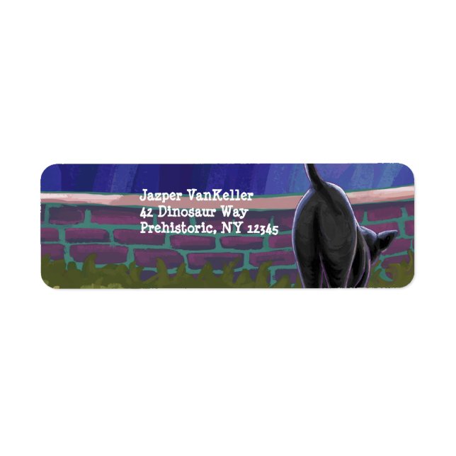 Black Cat Stationery Returadress Etikett (Framsidan)