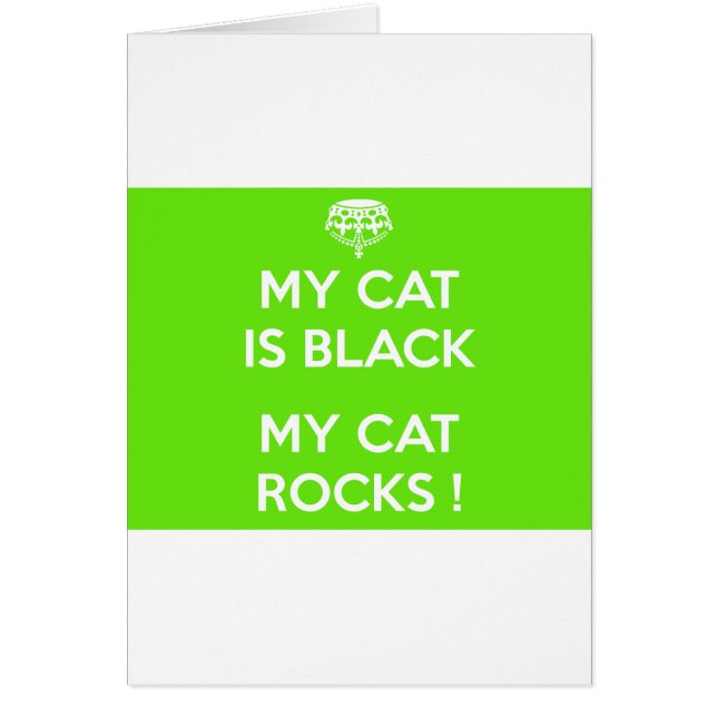 Black cat sten hälsningskort (Framsidan)