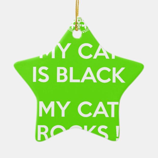 Black cat sten julgransprydnad keramik (Framsidan)