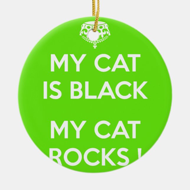 Black cat sten julgransprydnad keramik (Framsidan)