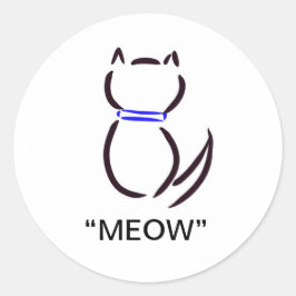 Black Cat Stickers Runt Klistermärke