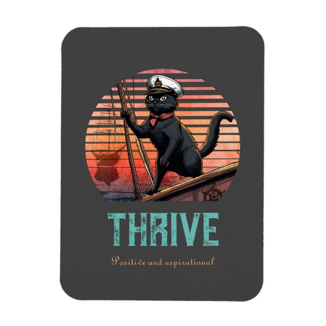 Black Cat Sunset: En resa till THRIVE Card Magnet (Vertikal)