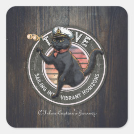 Black Cat Sunset: En resa till THRIVE Fyrkantigt Klistermärke