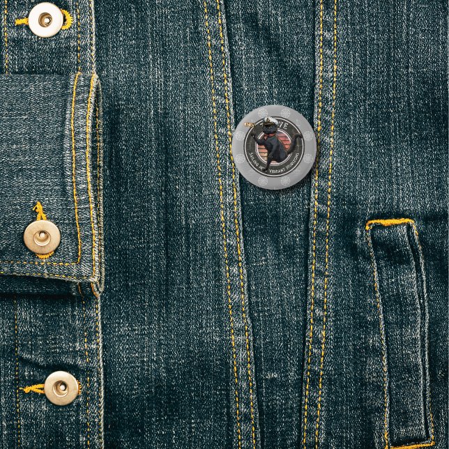 Black Cat Sunset: En resa till THRIVE Knapp (Black Cat Sunset: A Voyage to THRIVE 1 Inch Round Button)