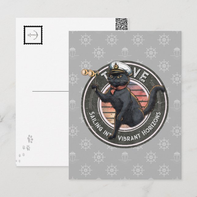 Black Cat Sunset: En resa till THRIVE Postcard Vykort (Fram/baksida)