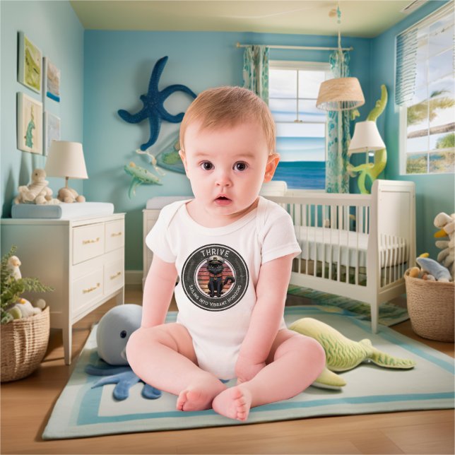 Black Cat Sunset: En resa till THRIVE T Shirt (Black Cat Sunset: A Voyage to THRIVE Baby Bodysuit)