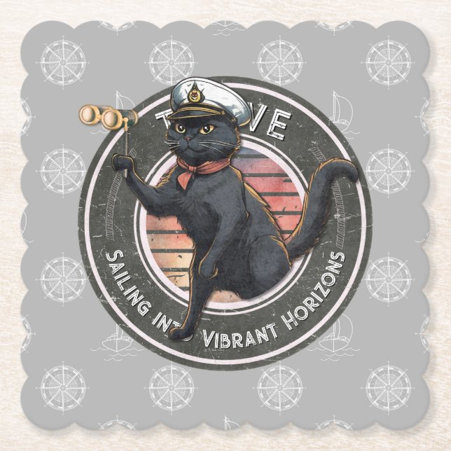 Black Cat Sunset: En resa till THRIVE Underlägg Papper (Framsida)
