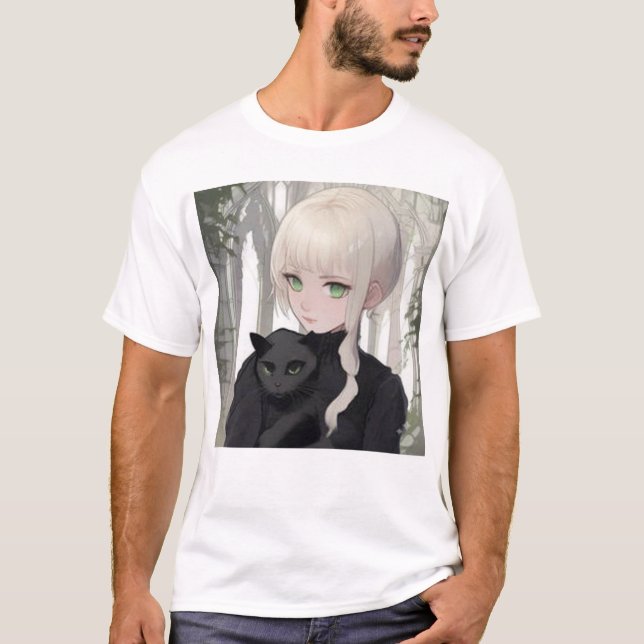 Black Cat  T Shirt (Framsida)