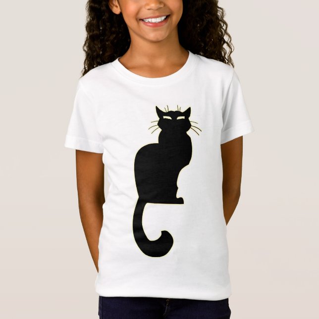 Black Cat T-shirt Black Cat Art Tee (Framsida)