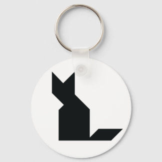 Black cat Tangram Nyckelring