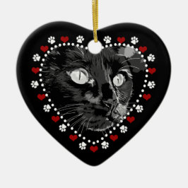 Black Cat Tassar och Hearts Personlig Ornament