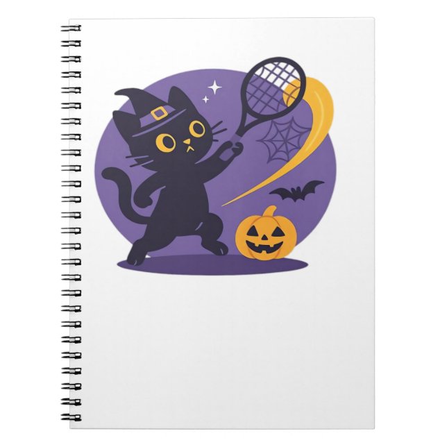 Black Cat Tennis  Essential T-Shirt Anteckningsbok (Framsidan)