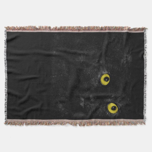 Black Cat Throw Blanket Filt (Framsidan)