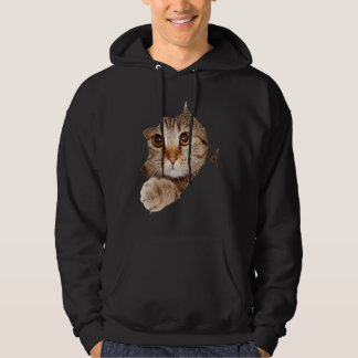 Black Cat Torn Cloth Cat  Cat Mom Kitten Hoodie