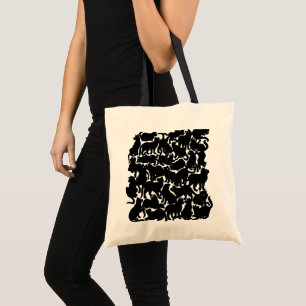 Black Cat Tote Bag Cat Matkasse Halloween Bags Tygkasse