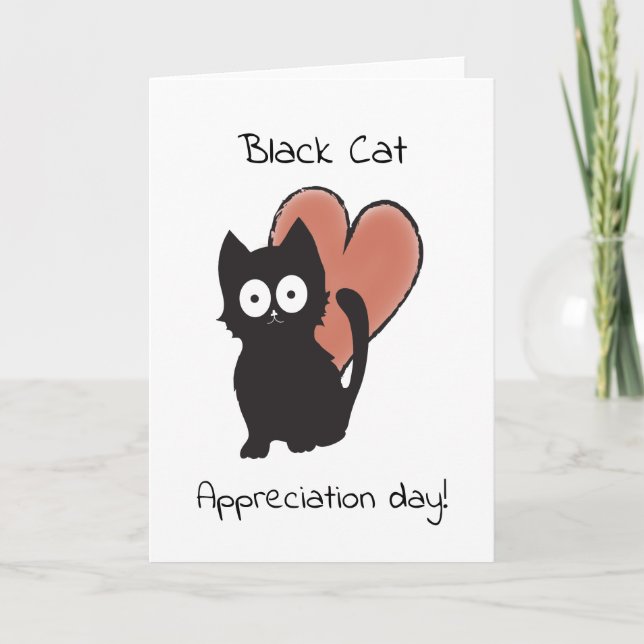 Black Cat-utvärderingsdag Kort (Framsida)