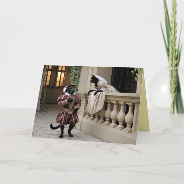 Black Cat Valentine Card Helgkort (Framsida)