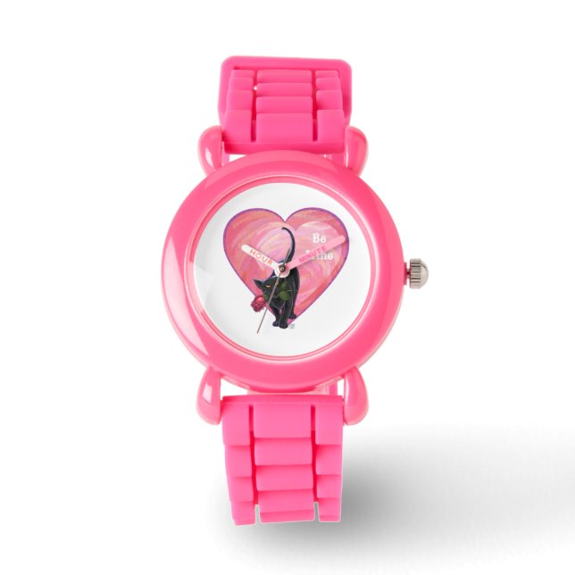 Black Cat Valentine Day Armbandsur (Framsida)