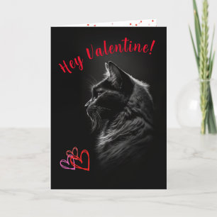 Black Cat Valentine Day Card för alla föräldrar Helgkort