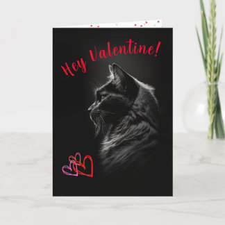 Black Cat Valentine Day Card för alla föräldrar Helgkort