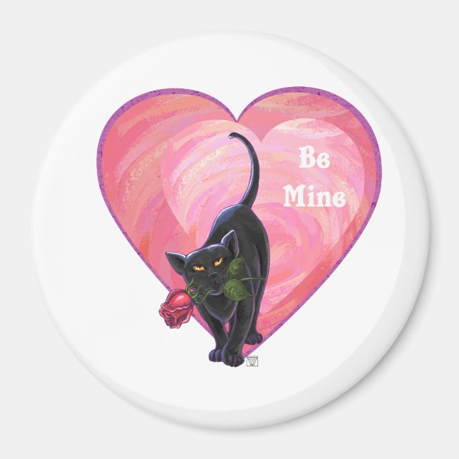 Black Cat Valentine Day Magnet (Framsidan)