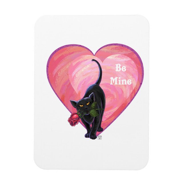 Black Cat Valentine Day Magnet (Vertikal)