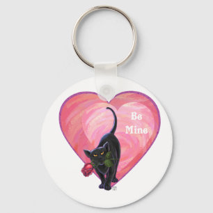 Black Cat Valentine Day Nyckelring