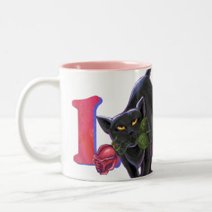 Black Cat Valentine Day Två-Tonad Mugg