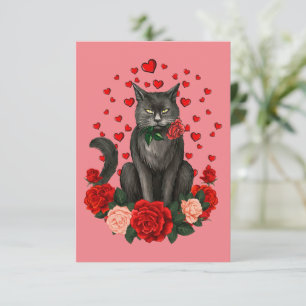 Black Cat Valentines day Boys Girls Officiell Teen Kort