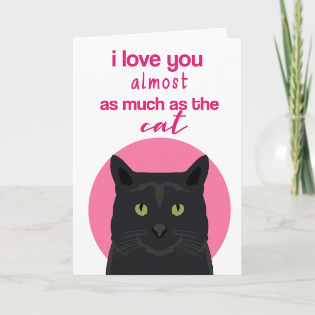 Black Cat Valentines day-kort Helgkort (Framsida)