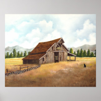 Black Cat vid Land Barn Poster