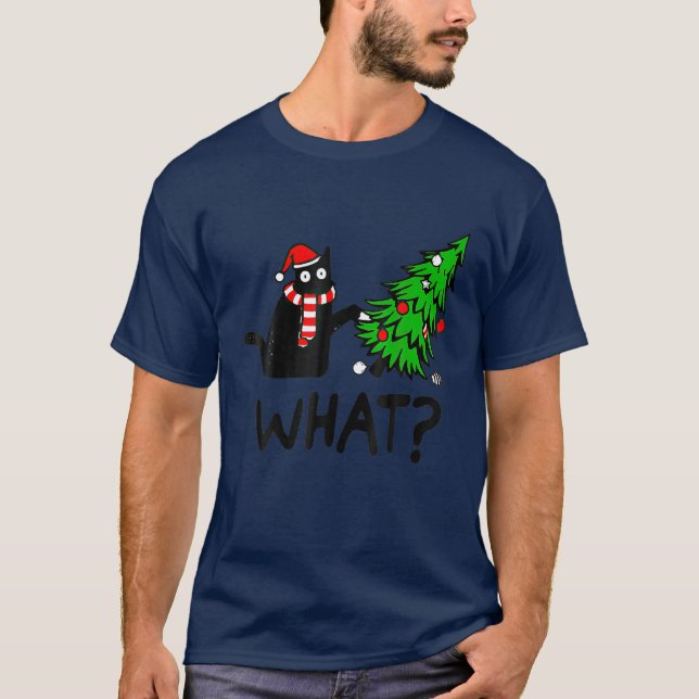 Black Cat Vilken jul, fin jul T Shirt (Framsida)