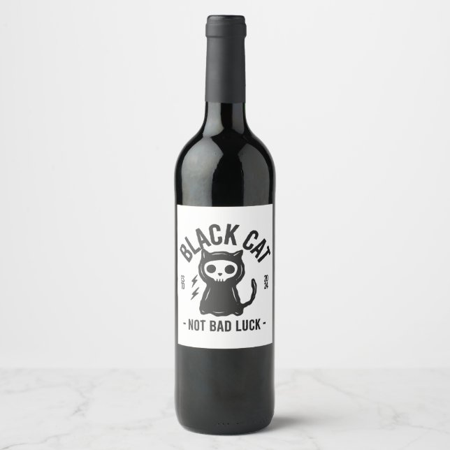 Black cat vinflaska etikett (Framsida)
