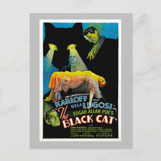 Black Cat (vintage-filmen poster) Vykort (Framsida)