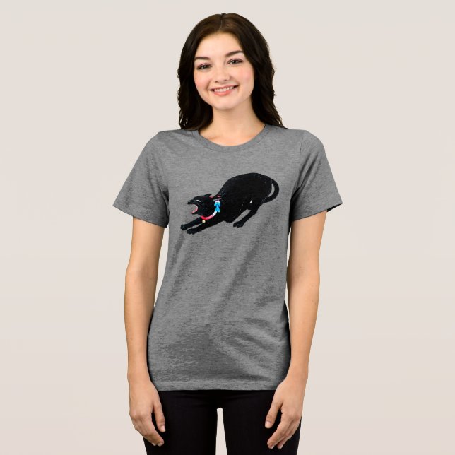 Black Cat - Vintage Japansk Art Tee (Framsida Full)