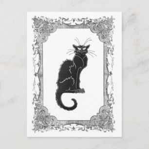 Black Cat Vintage Ram Halloween-vykort Vykort