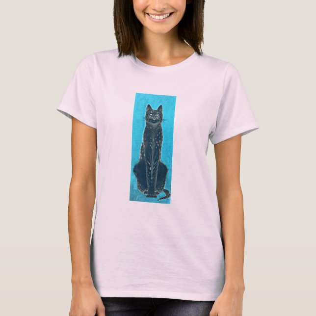 Black Cat-Vintage-utseende Tee (Framsida)